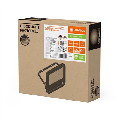 FLOODLIGHT PHOTOCELL 100 69W 840 10KLM PS BK