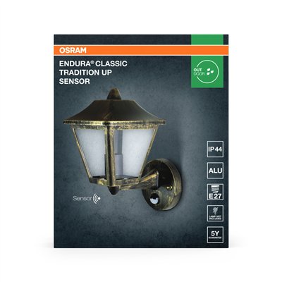 ENDURA® CLASSIC TRADITION ALU Up Sensor E27 Gold