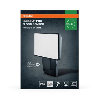 ENDURA® PRO FLOOD SENSOR 15W 4000K IP55 Dark Gray
