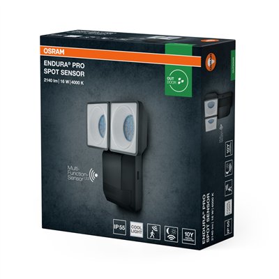 ENDURA® PRO SPOT SENSOR 16W 4000K IP55 Dark Gray
