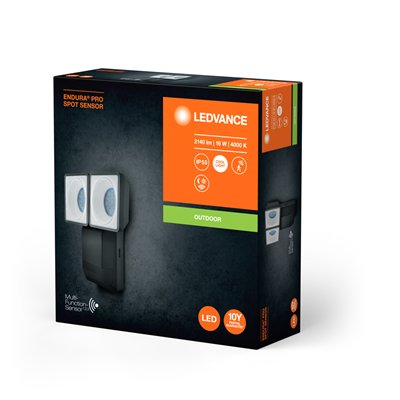 ENDURA® PRO SPOT SENSOR 16W 4000K IP55 Dark Gray