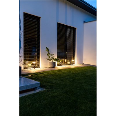 ENDURA® STYLE SOLAR DOUBLE CIRCLE 40cm Post Sensor Double Circle 6W Black