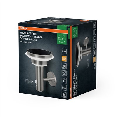 ENDURA® STYLE SOLAR DOUBLE CIRCLE Wall Sensor Double Circle 6W Stainless Steel