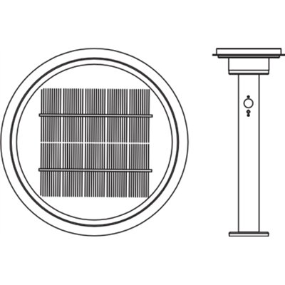 ENDURA® STYLE SOLAR DOUBLE CIRCLE 40cm Post Sensor Double Circle 6W Stainless Steel