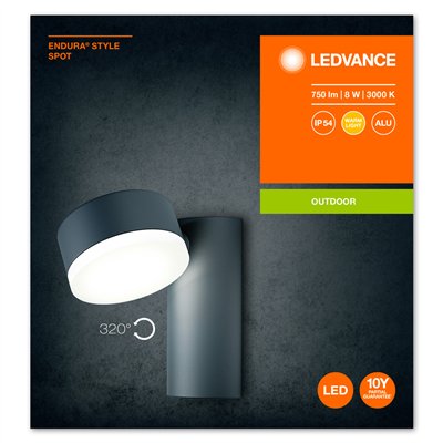 ENDURA® STYLE SPOT ROUND 8W Dark Gray