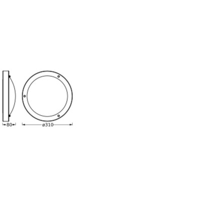 Bathroom Ceiling Luminaire IP44 E27 310mm E27 Black