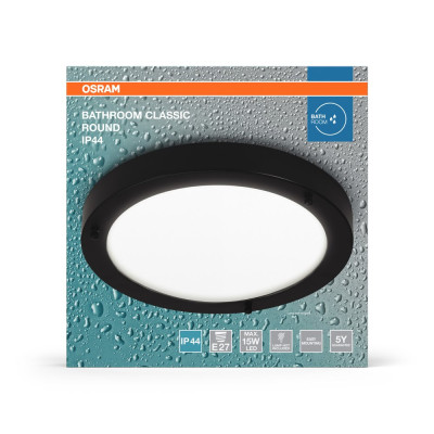 Bathroom Ceiling Luminaire IP44 E27 310mm E27 Black