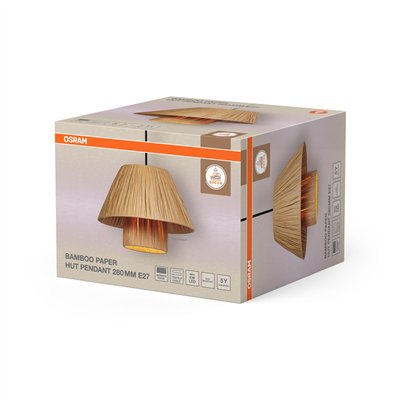 Decor Bamboo Paper Hut Pendant 280 E27 Brown
