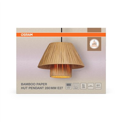 Decor Bamboo Paper Hut Pendant 280 E27 Brown