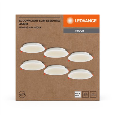 ESSENTIALS DOWNLIGHTS 18W 220mm 840 White