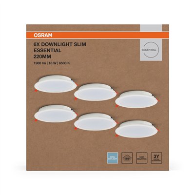 ESSENTIALS DOWNLIGHTS 18W 220mm 865 White