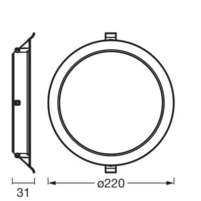 ESSENTIALS DOWNLIGHTS 18W 220mm 865 White
