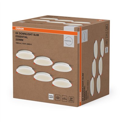 ESSENTIALS DOWNLIGHTS 18W 220mm 840 White