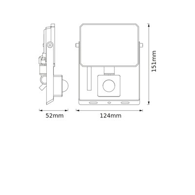 FLOODLIGHT EFFECT SENSOR 20W 840 BLACK