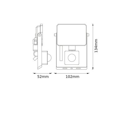 FLOODLIGHT EFFECT SENSOR 10W 830 BLACK