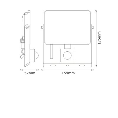 FLOODLIGHT EFFECT SENSOR 30W 830 BLACK