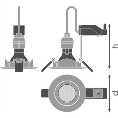 KIT LEDr GU10 9.5W CRI97 3000K DIM