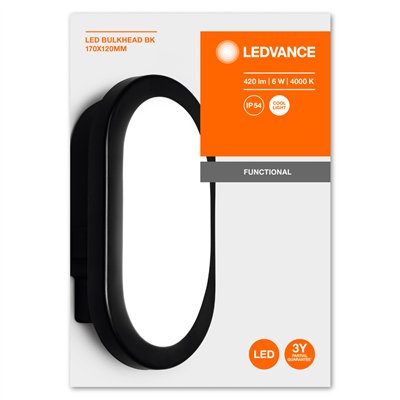 LED BULKHEAD 6W 4000K Black