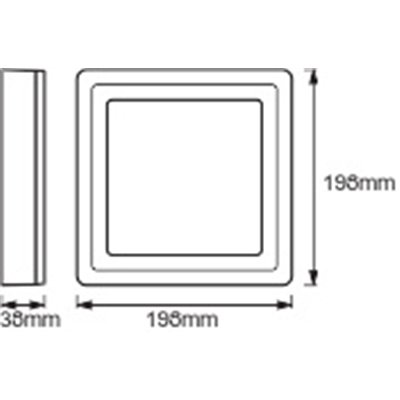 LED COLOR + WHITE Square 200mm 17W + RC