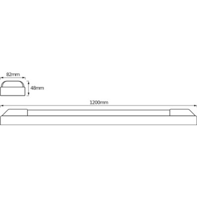 LED POWER BATTEN 1200 mm 50 W 3000 K