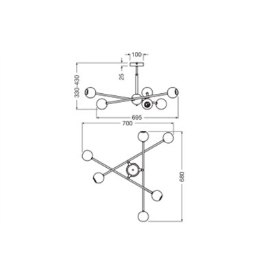 Decor Bubble Pendant 6XE27 Multicolor