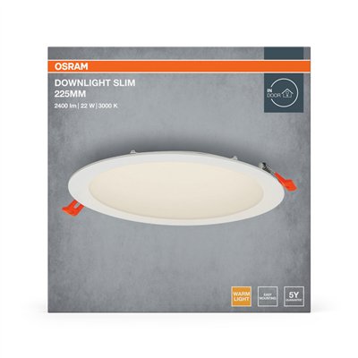 LED SPOT AND DOWNLIGHT RECESS SLIM 225mm 22W 3000K
