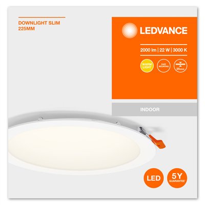 LED SPOT AND DOWNLIGHT RECESS SLIM 225mm 22W 3000K
