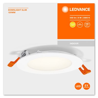 LED SPOT AND DOWNLIGHT RECESS SLIM 120mm 8W 3000K