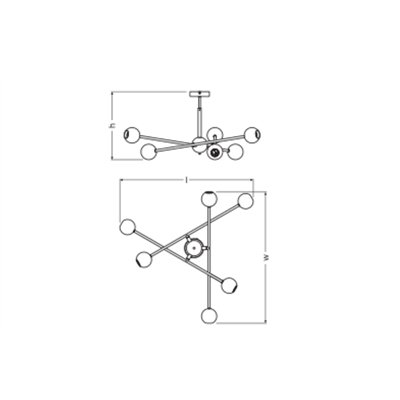 Decor Bubble Pendant 6XE27 Multicolor