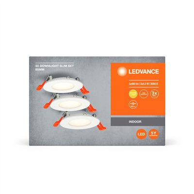 LED SPOT AND DOWNLIGHT RECESS SLIM 3 x 85mm 3000K