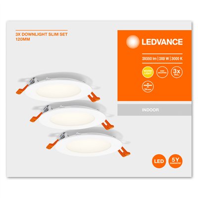 LED SPOT AND DOWNLIGHT RECESS SLIM 3 x 120mm 3000K