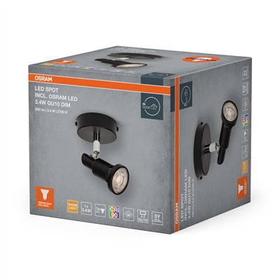 LED SPOT BLACK 1 X 3.4W 927 DIM