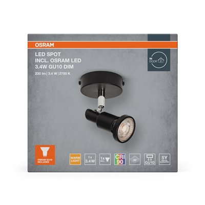 LED SPOT BLACK 1 X 3.4W 927 DIM