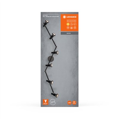 LED SPOT BLACK 6 X 3.4W 927 DIM