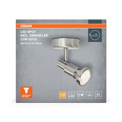 LED SPOT BRUSHED SILVER GU10 2.6W 2700K