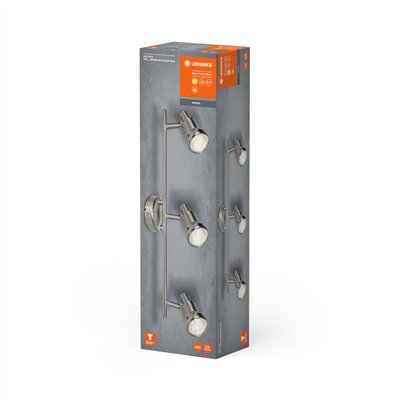 LED SPOT BRUSHED SILVER GU10 3 x 2.6W 2700K