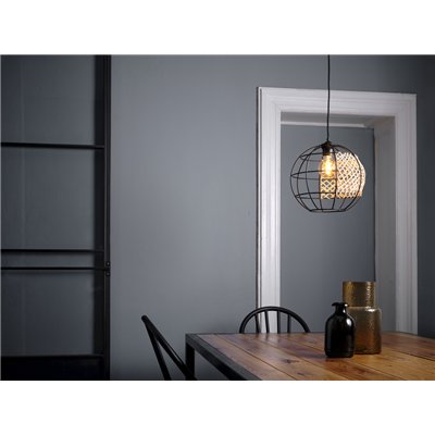 Decor Cage Globe Pendant E27 Black