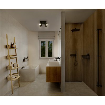 LED SPOT OCTAGON BLACK Plate 4x3.4W 927 DIM