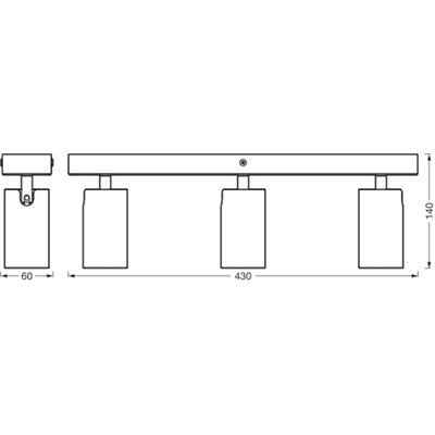 LED SPOT OCTAGON BLACK 3x3.4W 927 DIM