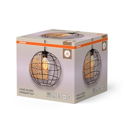 Decor Cage Globe Pendant E27 Black