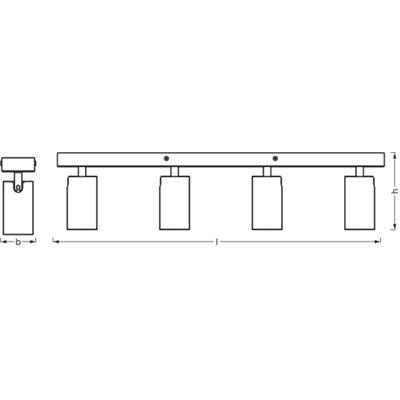 LED SPOT OCTAGON WHITE 4x3.4W 927 DIM