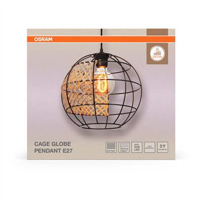 Decor Cage Globe Pendant E27 Black