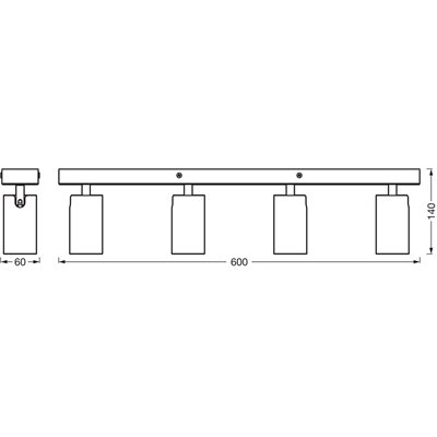 LED SPOT OCTAGON WHITE 4x3.4W 927 DIM