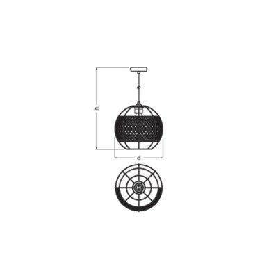 Decor Cage Globe Pendant E27 Black