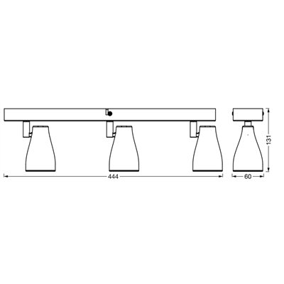 LED SPOT PEAR BLACK 3 x 4.3W 2700K GU10