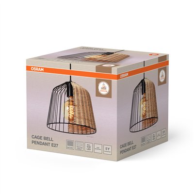 Decor Cage Bell Pendant E27 Black
