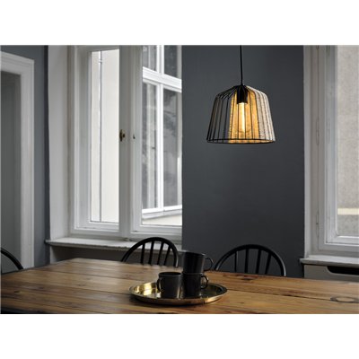 Decor Cage Bell Pendant E27 Black