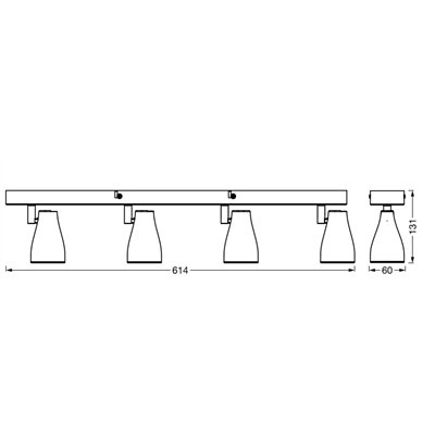 LED SPOT PEAR GREY 4 x 4.3W 2700K GU10