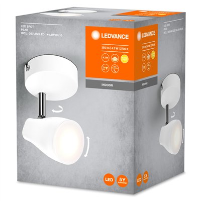 LED SPOT PEAR WHITE 1 x 4.3W 2700K GU10